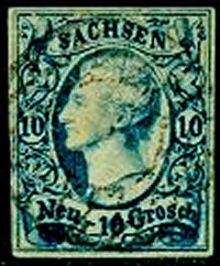 Briefmarke Altdeutschland - Sachsen Michel 13