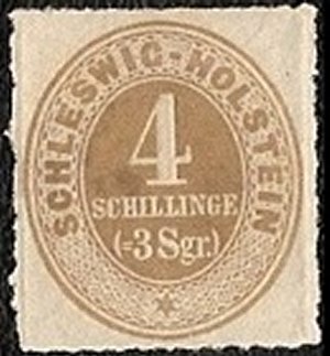 Briefmarke Altdeutschland - Schleswig-Holstein Michel 12