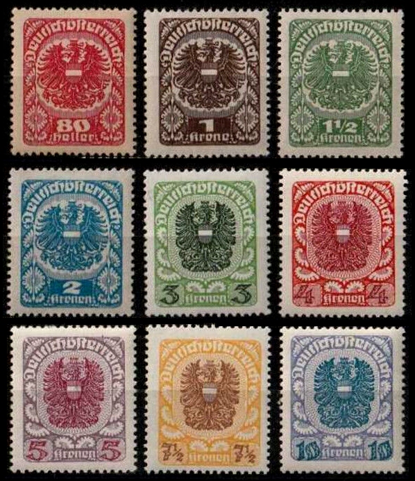 Briefmarke Osterreich Michel 312/320