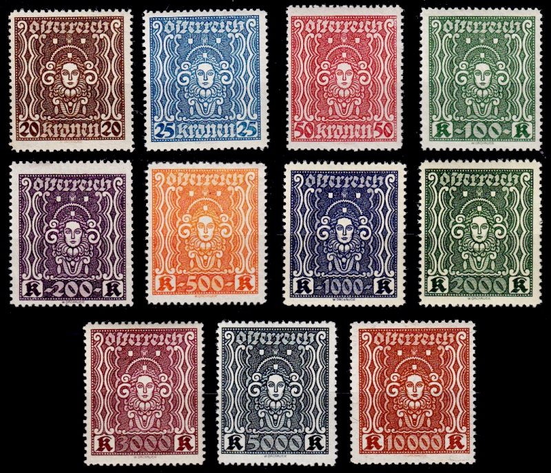 Austria Stamp Yvert 282/289 + 323/325