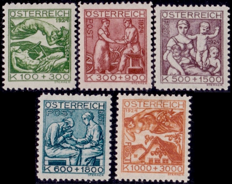 Briefmarke Osterreich Michel 442/446