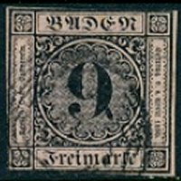 Briefmarke Altdeutschland - Baden Michel 4 - zum Schließen ins Bild klicken