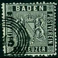 Briefmarke Altdeutschland - Baden Michel 9 - zum Schließen ins Bild klicken