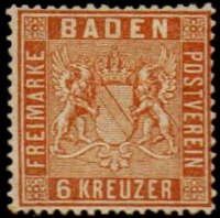 Briefmarke Altdeutschland - Baden Michel 11 - zum Schließen ins Bild klicken