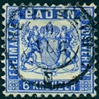 Briefmarke Altdeutschland - Baden Michel 19
