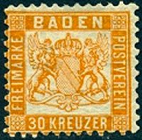 Briefmarke Altdeutschland - Baden Michel 22