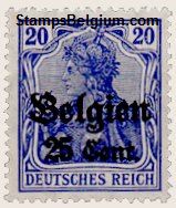 Belgium Occupation Stamp Yvert 17