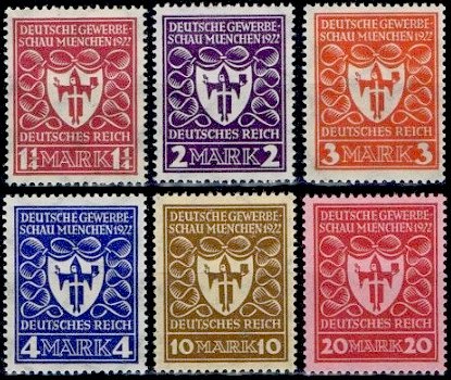 Briefmarke Deutsches Reich Michel 199/204