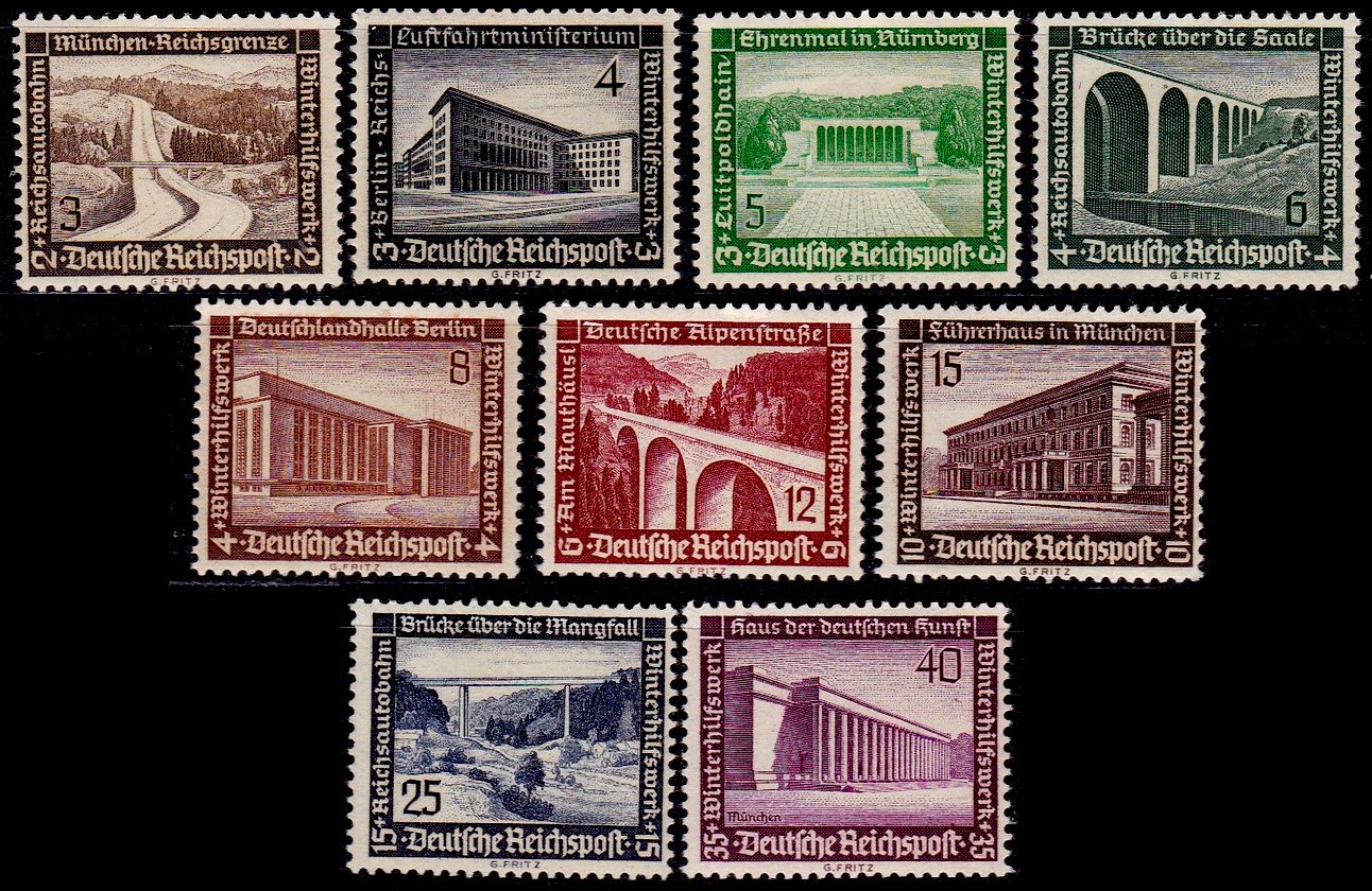 Briefmarke Deutsches Reich Michel 634/642