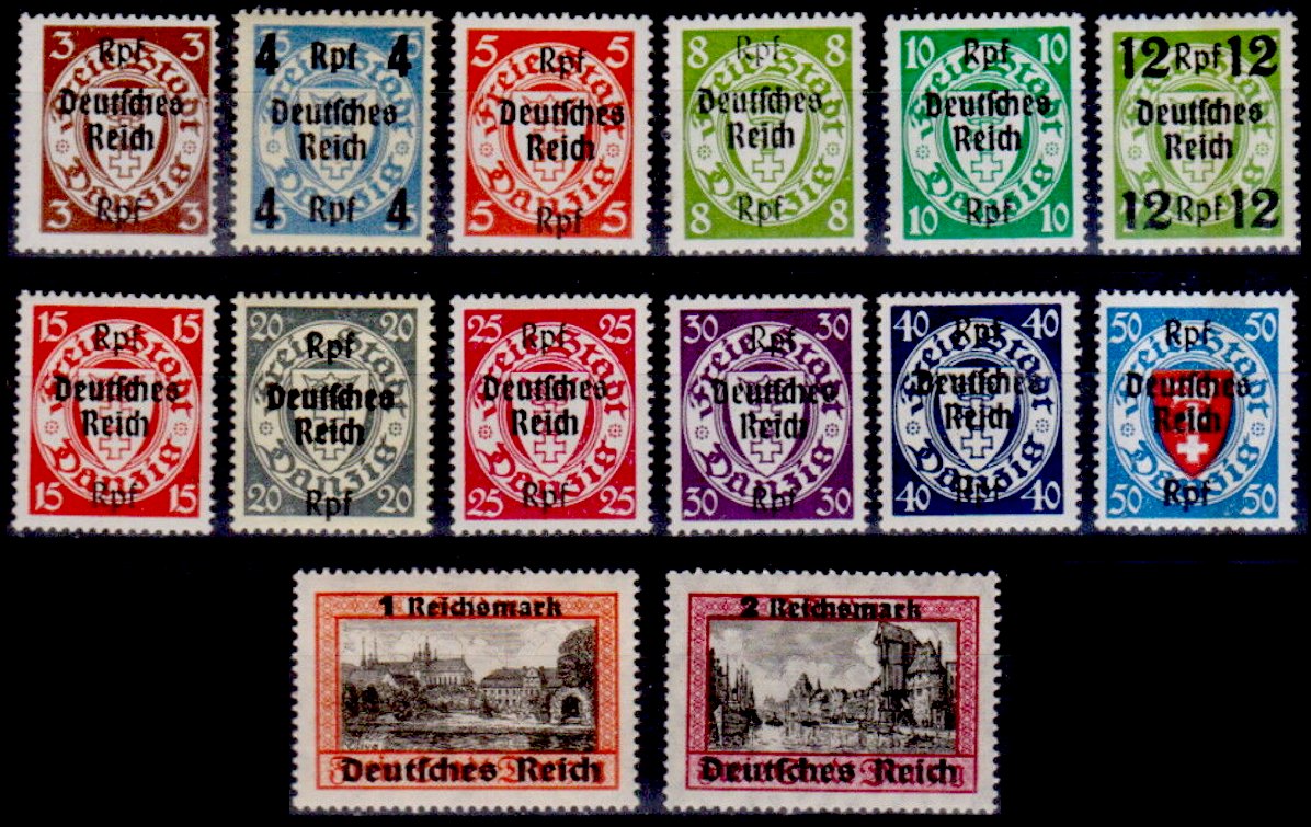 Briefmarke Deutsches Reich Michel 716/729