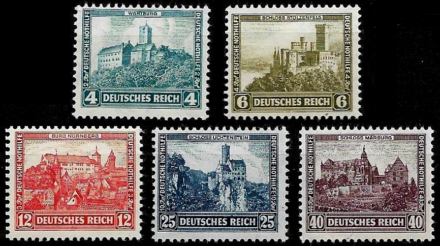 Briefmarke Deutsches Reich Michel 474/478