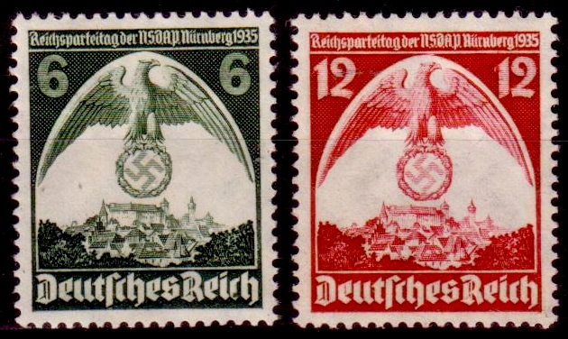 Briefmarke Deutsches Reich Michel 586/587 - zum Schließen ins Bild klicken