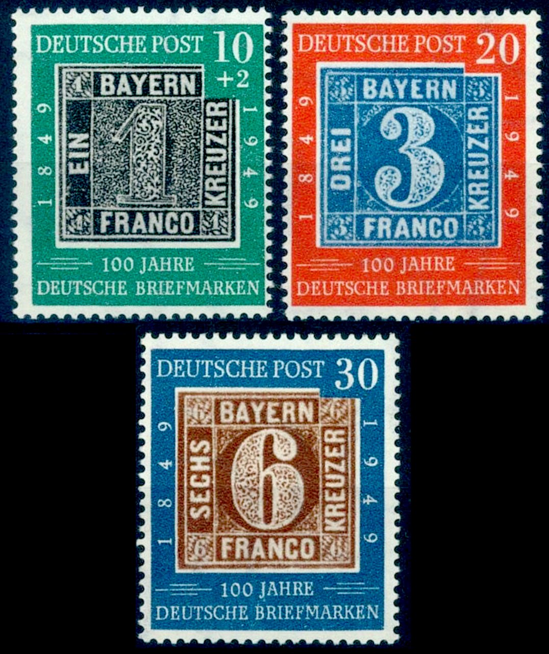 Briefmarke Deutschland BRD Michel 113/115 - zum Schließen ins Bild klicken